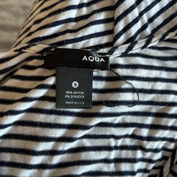 White and navy striped sundress with knot detail on front - Picture 5 of 5